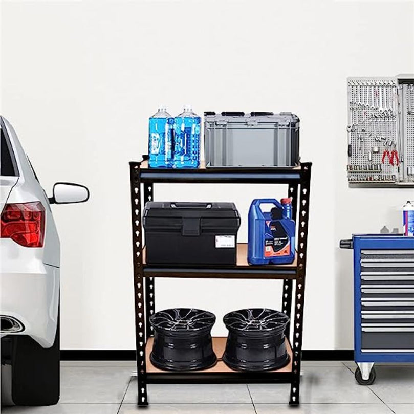 FIT-RIGHT BOLTLESS RACKS 900MM (36") HT X 600MM (24") WIDE X 300MM (12") DEEP 3 LEVELS LOAD CAPACITY OF 100 KGS PER LEVEL POWDER COATED BLACK