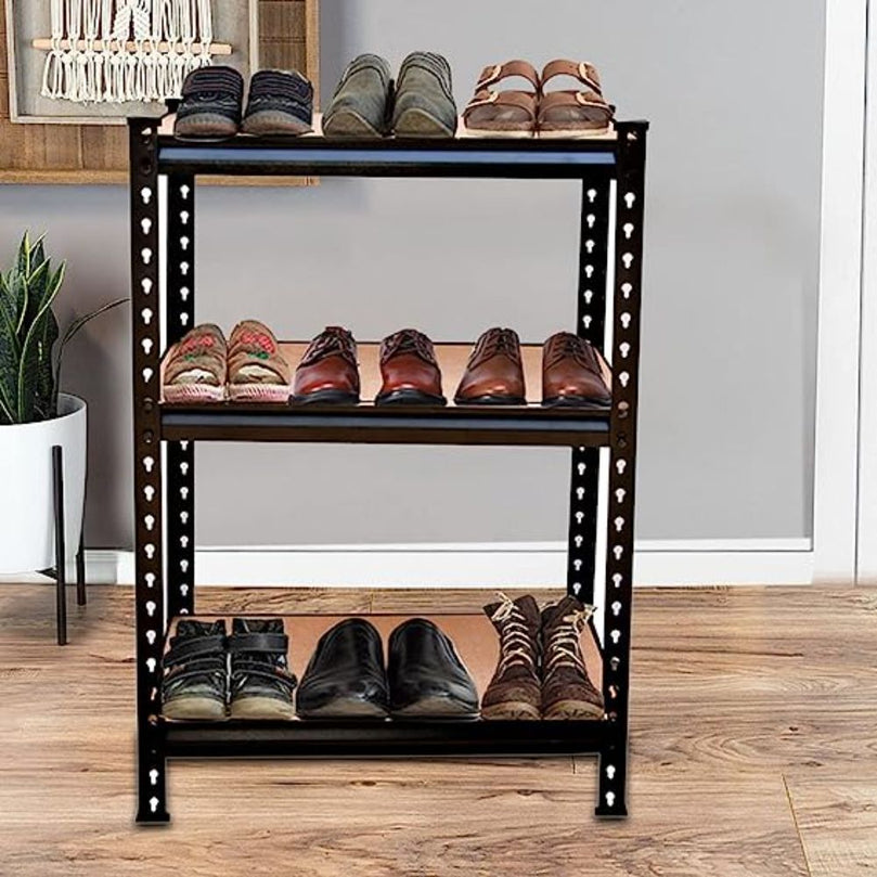 FIT-RIGHT BOLTLESS RACKS 900MM (36") HT X 600MM (24") WIDE X 300MM (12") DEEP 3 LEVELS LOAD CAPACITY OF 100 KGS PER LEVEL POWDER COATED BLACK