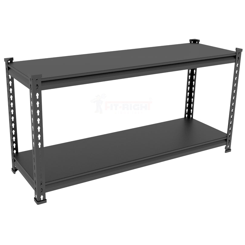 FIT-RIGHT BOLTLESS RACKS 600MM (24") HT X 600MM (24") WIDE X 300MM (12") DEEP 2 LEVELS LOAD CAPACITY OF 100 KGS PER LEVEL, POWDER COATED FULL METAL BODY, BLACK MATT