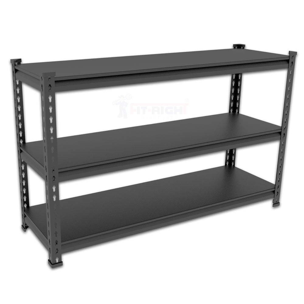 FIT-RIGHT BOLTLESS RACKS 750MM (30") HT X 900MM (36") WIDE X 300MM (12") DEEP 3 LEVELS LOAD CAPACITY OF 100 KGS PER LEVEL, POWDER COATED FULL METAL BODY, BLACK MATT