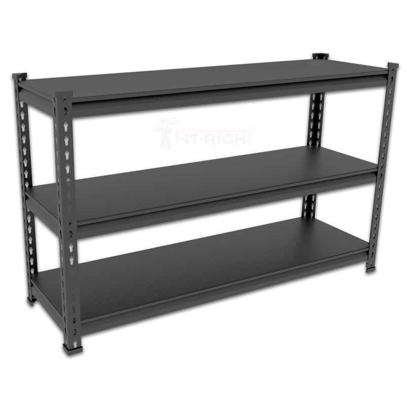 FIT-RIGHT BOLTLESS RACKS 750MM (30") HT X 900MM (36") WIDE X 375MM (15") DEEP 3 LEVELS LOAD CAPACITY OF 100 KGS PER LEVEL, POWDER COATED FULL METAL BODY, BLACK MATT