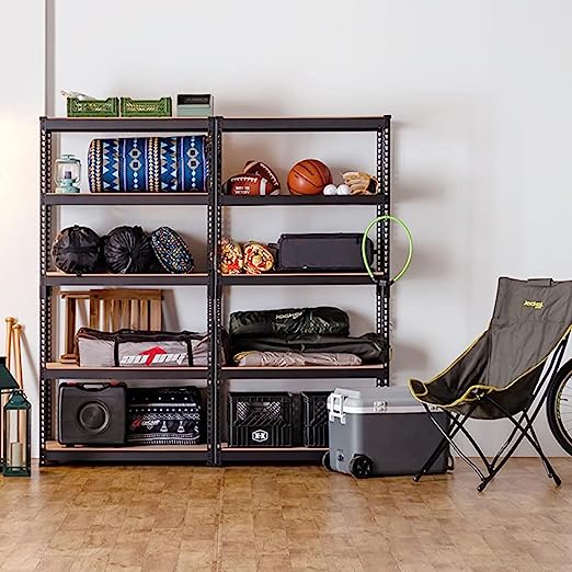 FIT-RIGHT BOLTLESS RACKS 1500MM (60") HT X 600MM (24") WIDE X 300MM (12") DEEP 5 LEVELS LOAD CAPACITY OF 100 KGS PER LEVEL, POWDER COATED BLACK