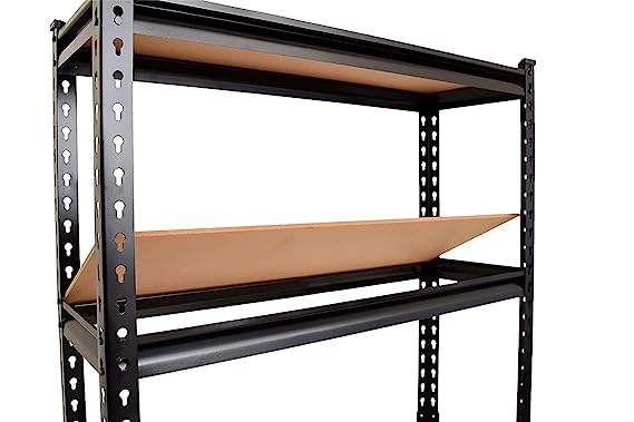 FIT-RIGHT BOLTLESS RACKS 1500MM (60") HT X 600MM (24") WIDE X 300MM (12") DEEP 5 LEVELS LOAD CAPACITY OF 100 KGS PER LEVEL, POWDER COATED BLACK