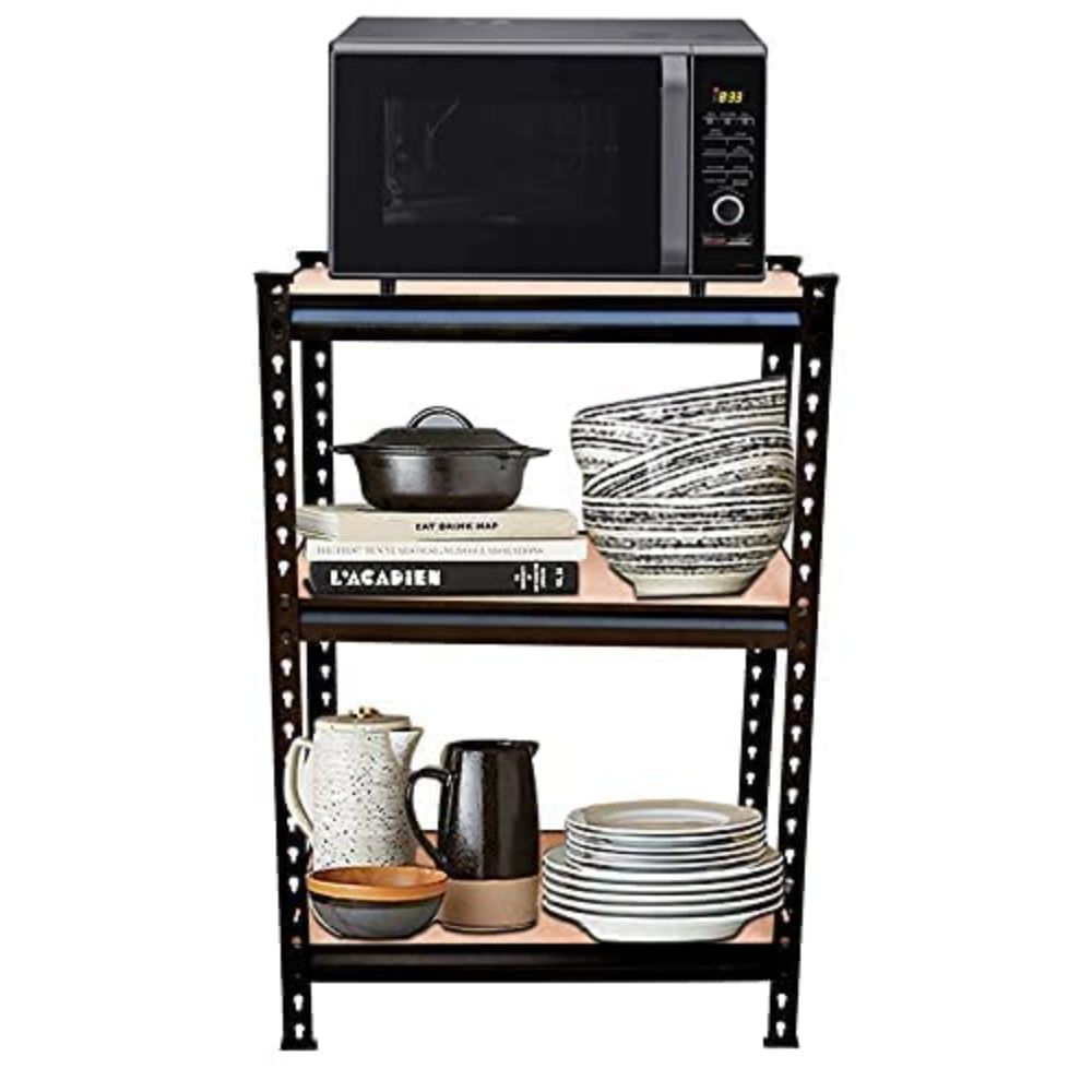 FIT-RIGHT BOLTLESS RACKS 900MM (36") HT X 900MM (36") WIDE X 375MM (15") DEEP 3 LEVELS LOAD CAPACITY OF 100 KGS PER LEVEL, POWDER COATED BLACK