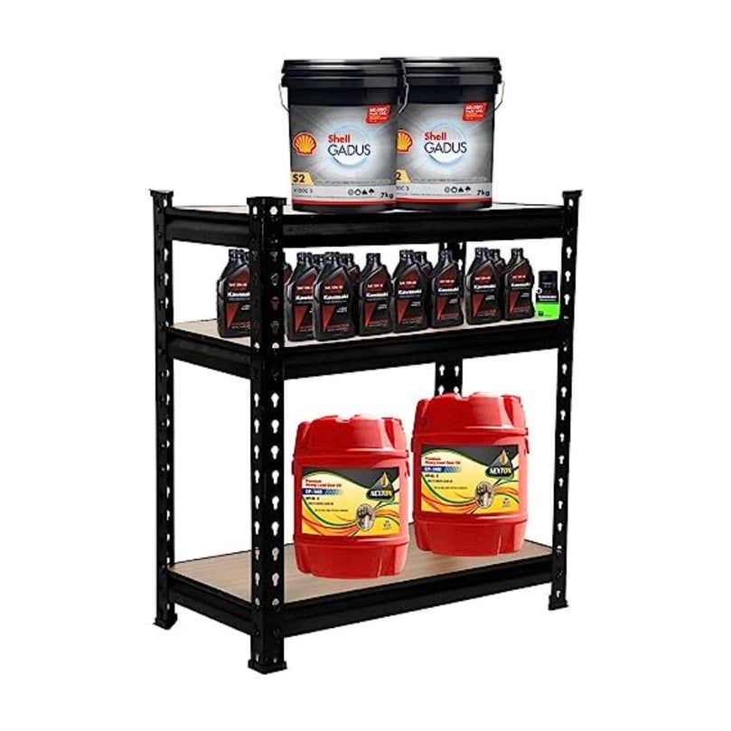 FIT-RIGHT BOLTLESS RACKS 900MM (36") HT X 900MM (36") WIDE X 375MM (15") DEEP 3 LEVELS LOAD CAPACITY OF 100 KGS PER LEVEL, POWDER COATED BLACK