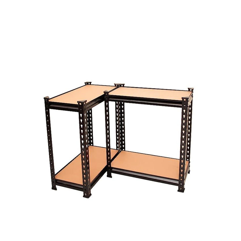 FIT-RIGHT BOLTLESS RACKS 1200MM (48") HT X 600MM (24") WIDE X 300MM (12") DEEP 4 LEVELS LOAD CAPACITY OF 100 KGS PER LEVEL, POWDER COATED BLACK