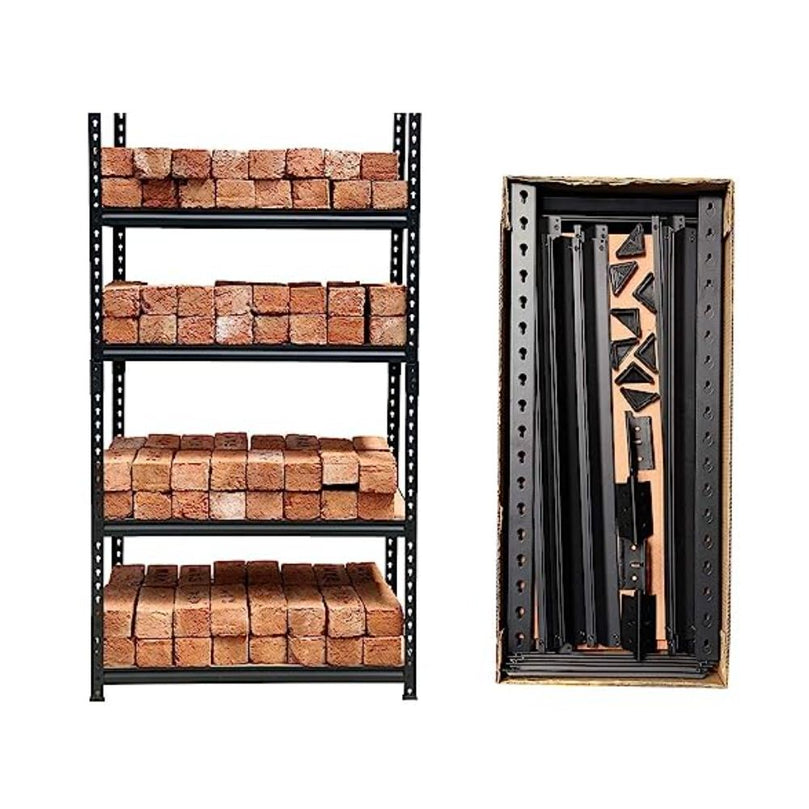 FIT-RIGHT BOLTLESS RACKS 1500MM (60") HT X 600MM (24") WIDE X 300MM (12") DEEP 5 LEVELS LOAD CAPACITY OF 100 KGS PER LEVEL, POWDER COATED BLACK