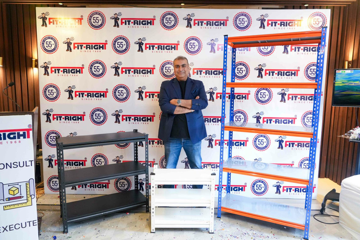 FIT-RIGHT BOLTLESS RACKS 1200MM (48") HT X 1200MM (48") WIDE X 300MM (12") DEEP 4 LEVELS LOAD CAPACITY OF 100 KGS PER LEVEL, POWDER COATED FULL METAL BODY, BLACK MATT